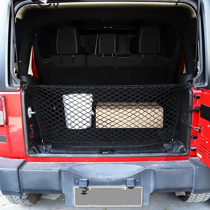 Voodonala 40 x 18 Universal Cargo Net Organizer, Elastic Mesh Trunk Storage Envelope for Pickup Truck Bed, SUV Rear Cargo Area Divider Compatible with Bronco Sport, Jeep, Dodge, Toyota