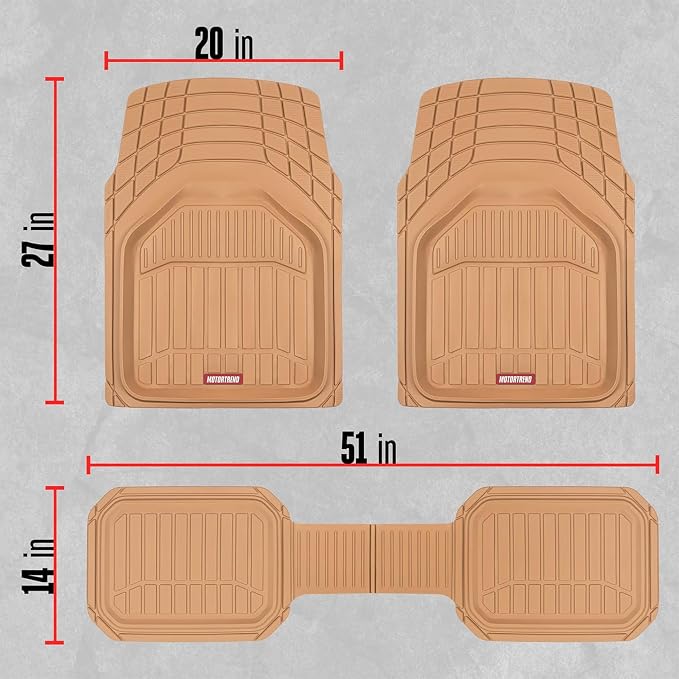 Motor Trend FlexTough Defender Floor Mats for Cars & TrunkShield Trunk Mat Set, Next-Gen Deep Dish Heavy Duty Car All Weather, Rubber Set Auto Truck Van SUV B09VYBHPDK