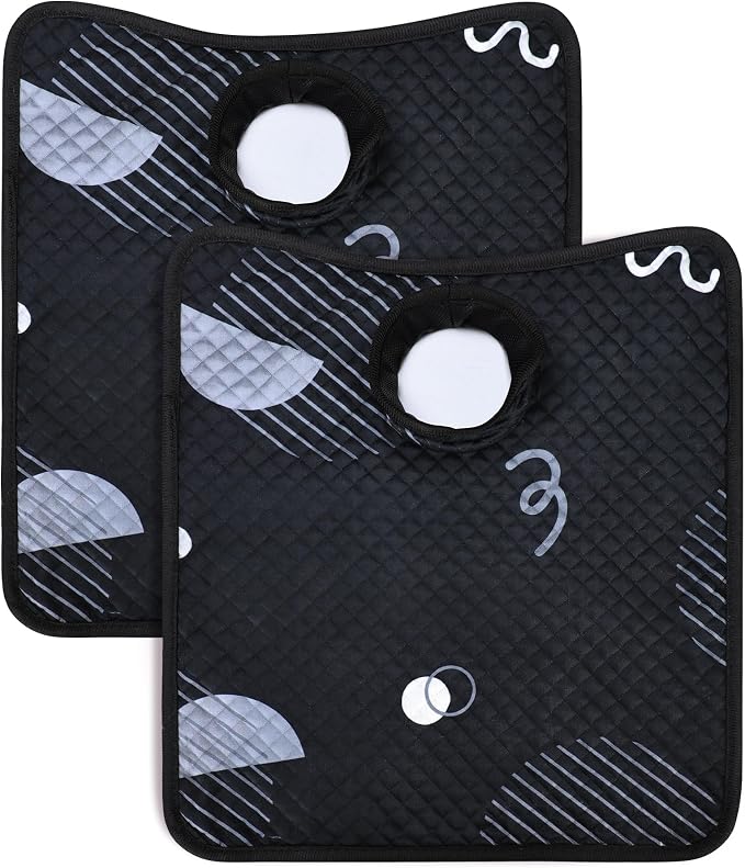 Car Seat Protector for Potty Training, 2 Pack Waterproof CarSeat Liner Toilet Training for Baby Infant Toddler, Dry Seat Piddle Pads Cover for Strollers (Geometric Black)
