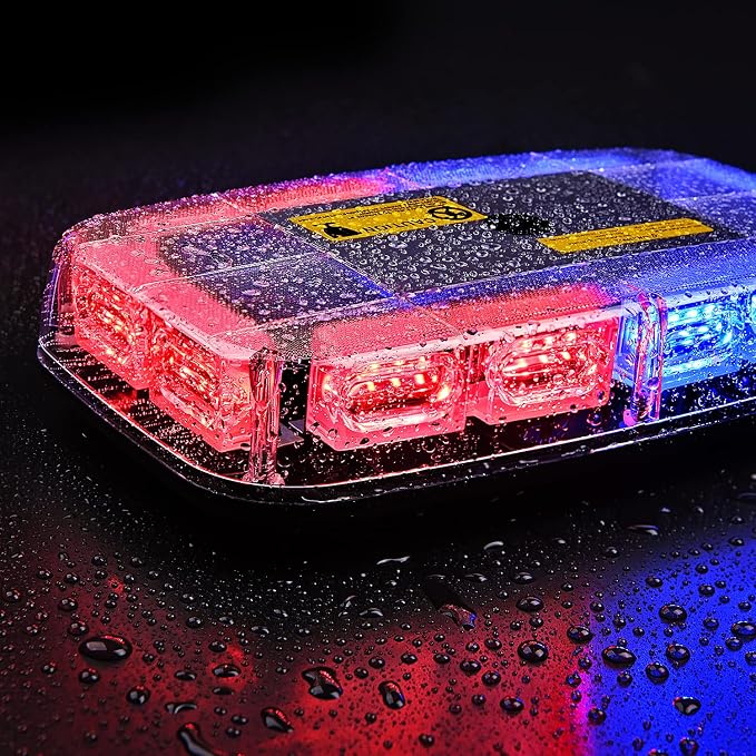 Nilight 12 Inch Roof Top Strobe Lights 48LED Hazard Light Emergency Safety Warning LED Flashing Bar Magnetic Mount 12V 24V Cars Trucks Tractors Snow Plows Construction Vehicles