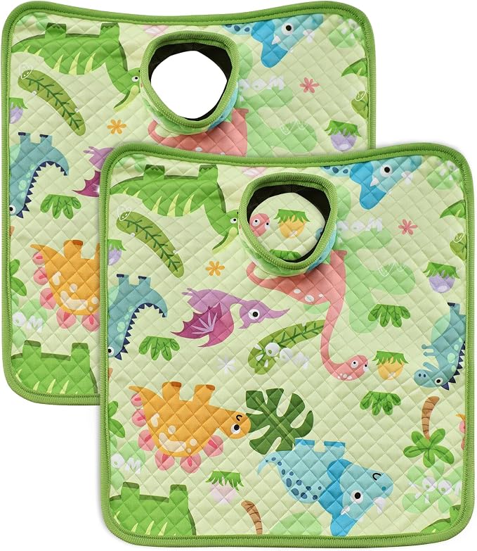 Car Seat Protector for Potty Training, 2 Pack Waterproof CarSeat Liner Toilet Training for Baby Infant Toddler, Dry Seat Piddle Pads Cover for Strollers (Green)