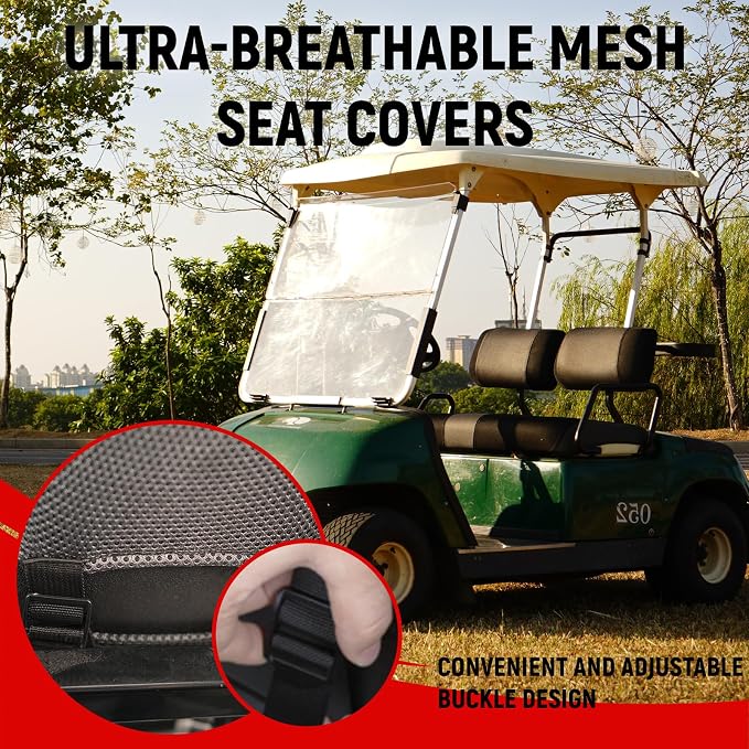 Golf Cart Front Seat Covers for Yamaha G2 G8 G9 G11 G14 G16 G19 G20 G21 G22, Durable Polyester Fabric Yamaha Golf Cart Seat Covers, Breathable Washable