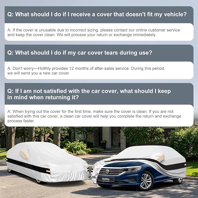 10 Layers Sedan Car Cover Custom Fit for Volkswagen Passat (1994-2026), Waterproof All Weather for Automobiles, Outdoor Full Cover Sun Dust Rain Protection with Cotton. Silver