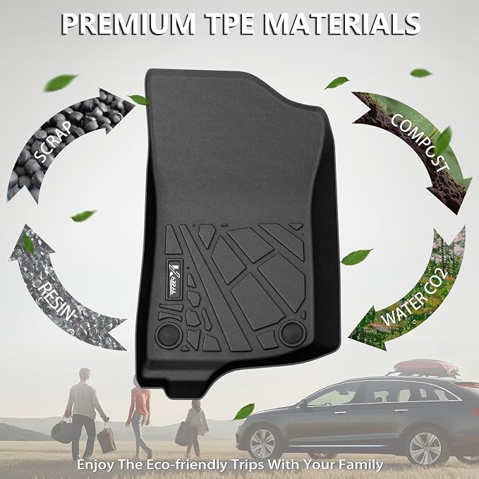 KARPAL Floor Mats for 2018-2026 Jeep Wrangler JL Unlimited 4 Door (Not for JK/4XE), TPE All Weather Protection Custom Fit Car Mats (Sahara, Rubicon, Willys, Sports), Front & 2nd Row