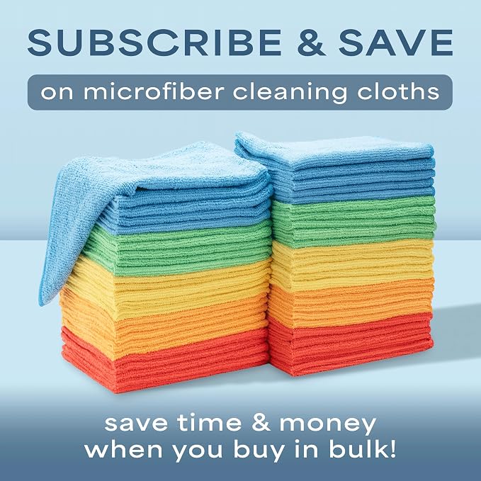 S&T INC. Microfiber Cleaning Cloth, 150 Pack, 11.5" x 11.5"