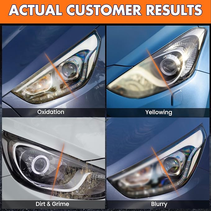 Headlight Restoration Kit-Headlight Cleaner, Quick Spray Eliminates Haze & Oxidation, Restores Foggy Headlamps to Like-New Clarity, No Sanding, UV Protection for All Cars & Trucks, 5 fl oz | No sanding required – simply spray and wipe, zero experience ...