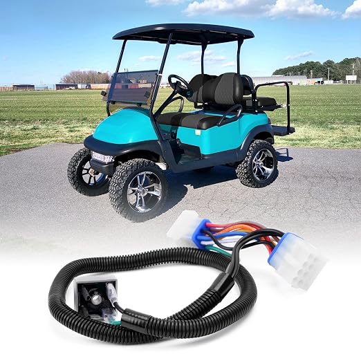 10L0L Golf Cart Harness Adapter-12V Headlight Voltage Reducer Harness for Club Car Precedent (Since 2004) Gas Golf Cart Light Harness, 9 Pin to 12 Pin Converter Harness
