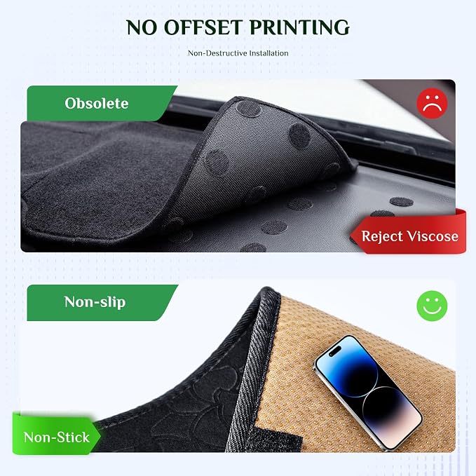 Dash Cover, Anti-Glare, Sun Protection, Dustproof, UV-Proof, Dashboard Covers, Interior Car Accessorie Fit for 2006-2013 Le-xus IS250 IS350, Black Patterned Flannel