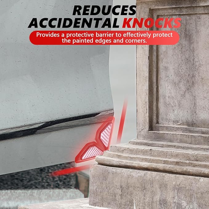 2PCS Carbon Fiber Auto Door Edge Guards, Universal Car Door Corner Protectors, Anti-Collision, PVC, Silver