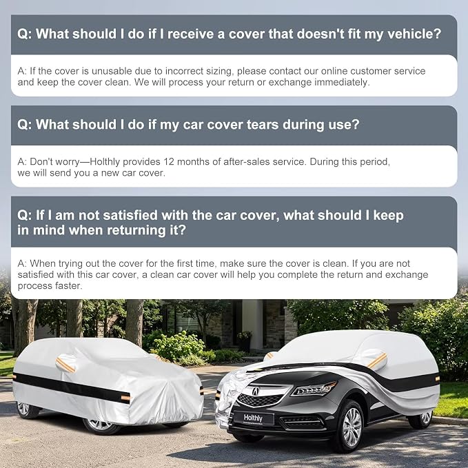 10 Layers SUV Car Cover Custom Fit for Acura MDX (2007-2026), Waterproof All Weather for Automobiles, Outdoor Full Cover Sun Dust Rain Protection with Cotton. Silver