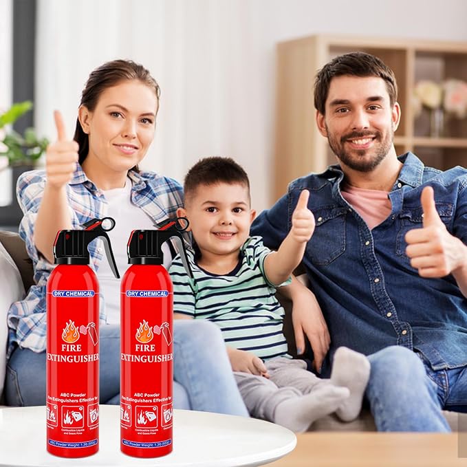 ABC Dry Chemical Fire Extinguisher with Wall Mount - Household Marine Fire Extinguisher for Kitchen Home, Car, Boat, Truck, Electrical, Grease Fires