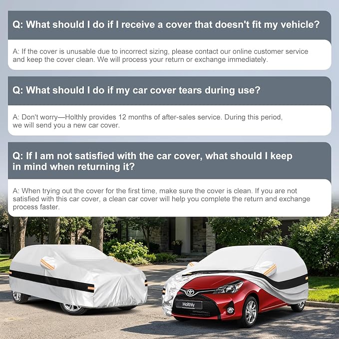 10 Layers Hatchback Car Cover Custom Fit for Toyota Yaris (2003-2026), Waterproof All Weather for Automobiles, Outdoor Full Cover Sun Dust Rain Protection with Cotton. Silver