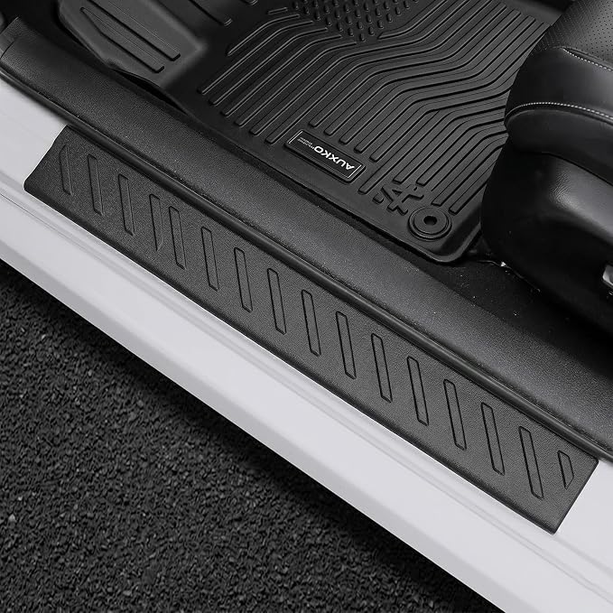 Auxko All Weather Floor Mats Cargo Mat & Door Sill Protector for Honda Civic Sedan 2016-2021 TPE Liners Accessories Guard Odorless Anti-Slip Floor Trunk Liner