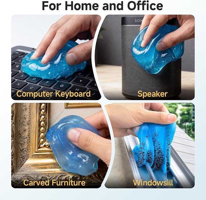 toretark Car Cleaning Gel Reusable Interior Car Cleaner Putty, Natural Auto Detailing Slime for Vents & Crevices, Universal Car Accessories Gift for Men & Women, Blue