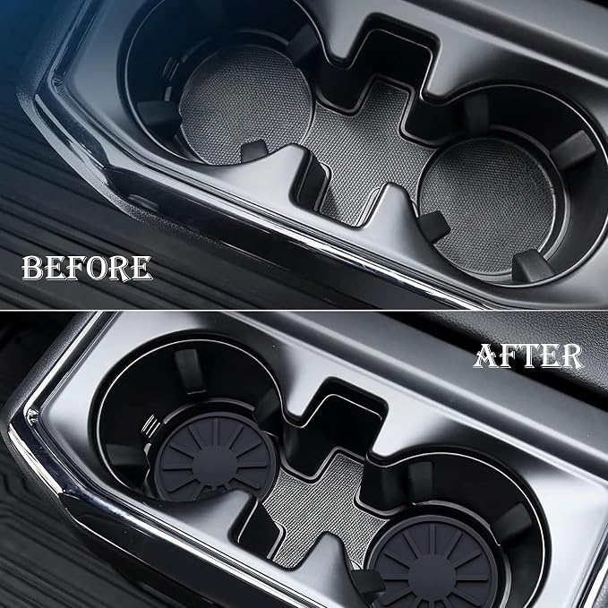 2-Piece Non-Slip Car Cup Holder Coaster – 2.75 Inch Auto Insert, Universal Fit for Cars & SUVs – Durable & Easy to Clean Drink Mat (Black)