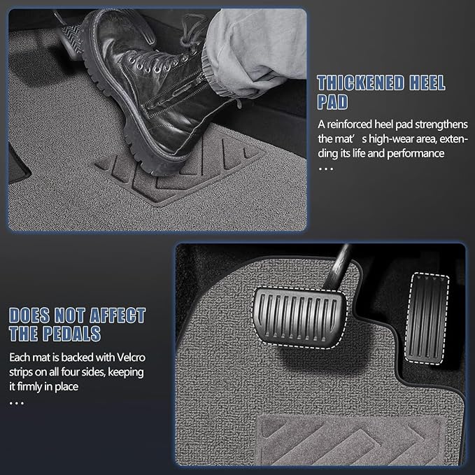 Carpet Floor Mats Fit for Honda CR-V 2023-2026 (Gasoline & Hybrid) | All Weather Custom Fit Floor Liners for CRV, 1st & 2nd Row, Gray