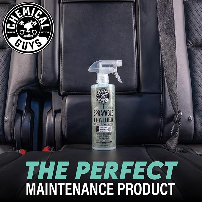 Chemical Guys, Sprayable Leather Cleaner & Conditioner in One Spray, 16 oz | One-step spray cleans and nourishes leather, vinyl and faux on seats, furniture and apparel, dirt lifts away