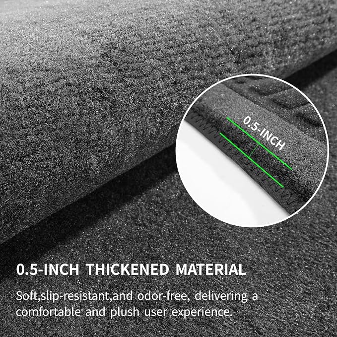 EKR All-Weather Universal Floor Mats,Thick Anti-Slip Car Carpet(Black) | 0.5 in-Thick Anti-Slip Automotive Floor Mat with Driver Heel Pad Fit for SUV/Vans/Sedans/Trucks,Black 4pcs Full set
