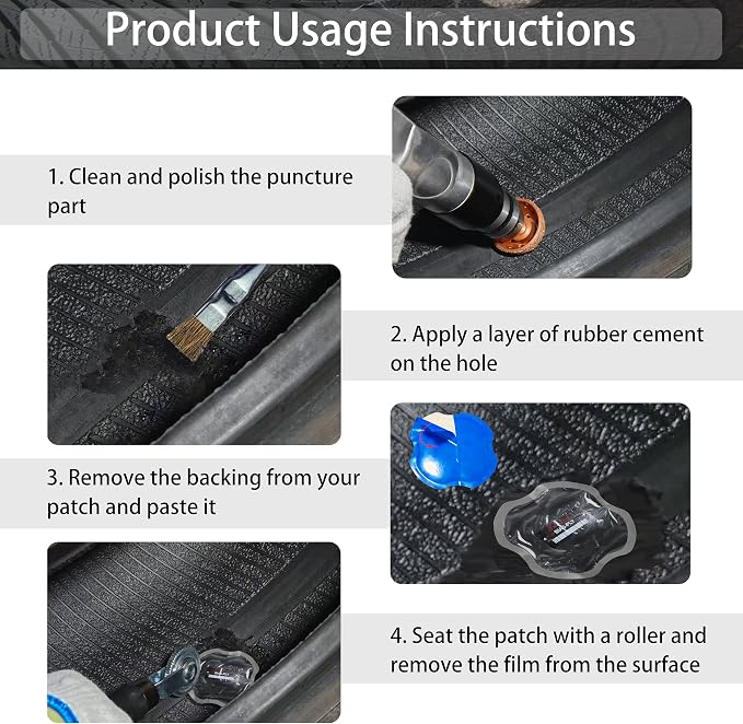 Tire Patches 3 3/8" x 2 1/2"(20Pieces), 3 3/8" x 4 3/8"(20Pieces) American Style Radial Repair Patch and Heavy Duty Bias Ply Repair Patch Unit, Multi Size Tire Repair Patchs TP-M82