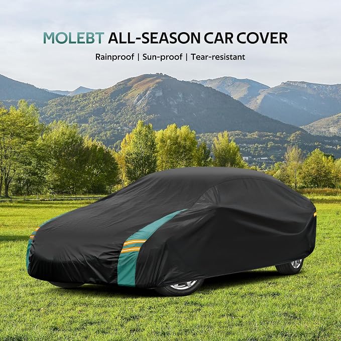 Car Cover for Ford Mustang Coupe/Convertible Fit 1964-2025 Mustang GT GT350 GT500 Cobra Shelby Bullitt ECOBOOST, Waterproof All-Weather Full Car Cover with Windproof Gust Strap.