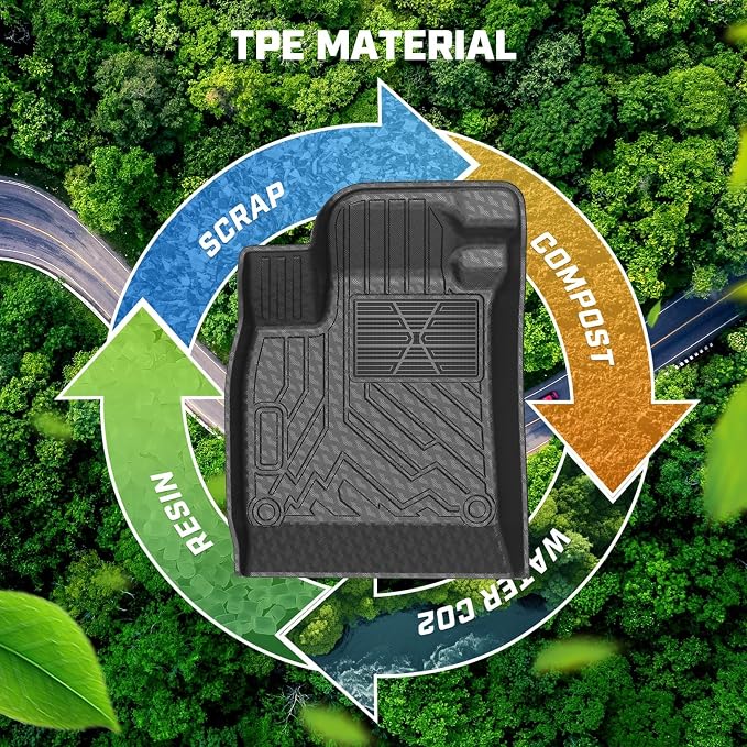 Mixsuper Accord Floor mats-Floor mat for Honda Accord (Include Hybrid) 2023-2026,All Weather TPE Rubber Floor Liners Protection for Accord Accessories,2 Row Anti-Slip Car Mats, Black
