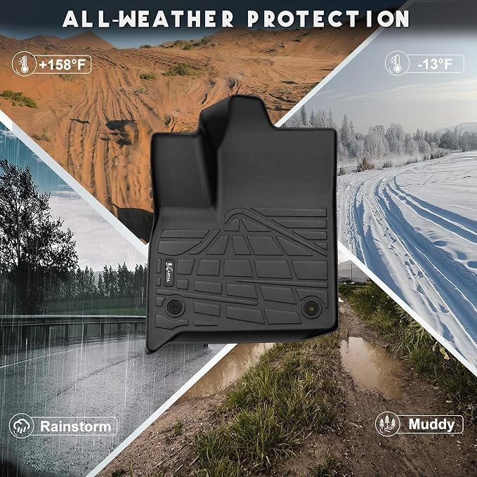 KARPAL Floor Mats for 2018-2023 Chevy Traverse/ 2024 Traverse Limited Only 7 Seats, with 2nd Row Bucket Seats, All-Weather TPE Custom Fit Floor Liners Car Accessories