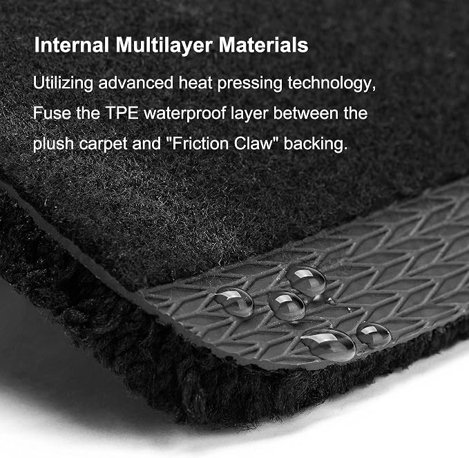 WENNEBIRD Carpet Floor Mats for Tesla Model 3 Highland 2024-2026, 3Pc | 0.6-Inch Ultra-Thick Plush Carpet, Noise-Reducing Comfort, Waterproof TPE Layer, Anti-Slip Backing