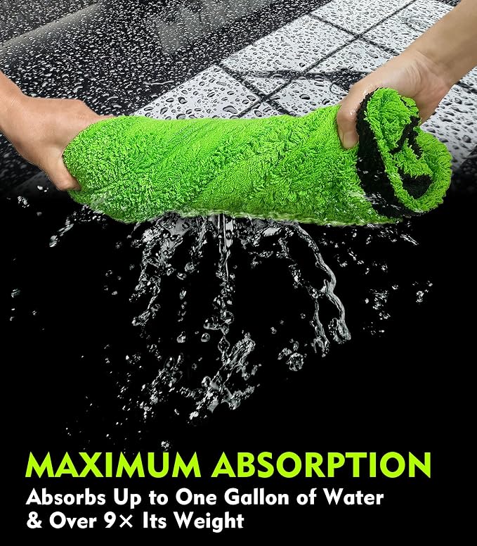 2-Pack 1300GSM Car Drying Towel - Microfiber Towels for Cars 36" x 24", Drying Towels Car Detailing, No Scratch, Super Absorbent, Extra Large Twisted Loop Microfiber Cloth Car Wash Towels, SUV Truck