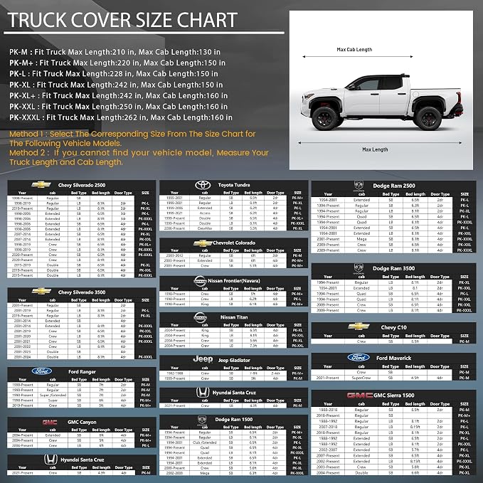 Truck Cover Outdoor Pickup Car Covers(Length up to 250 inch) Universal Fit for Nissan Frontier,Ford F150,Chevy C10,GMC Canyon Sierra 1500,Colorado,Ram 1500.