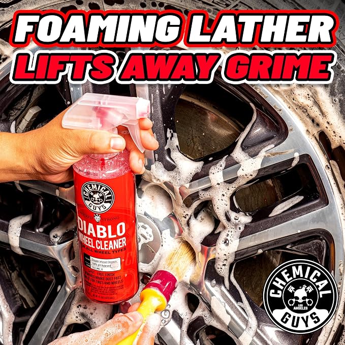 Chemical Guys, Diablo Brake Dust & Wheel Cleaner Spray for Rims, 2 x 16 oz | pH-balanced spray lifts brake dust and road grime from wheels, rims and tires, safe on all wheel finishes