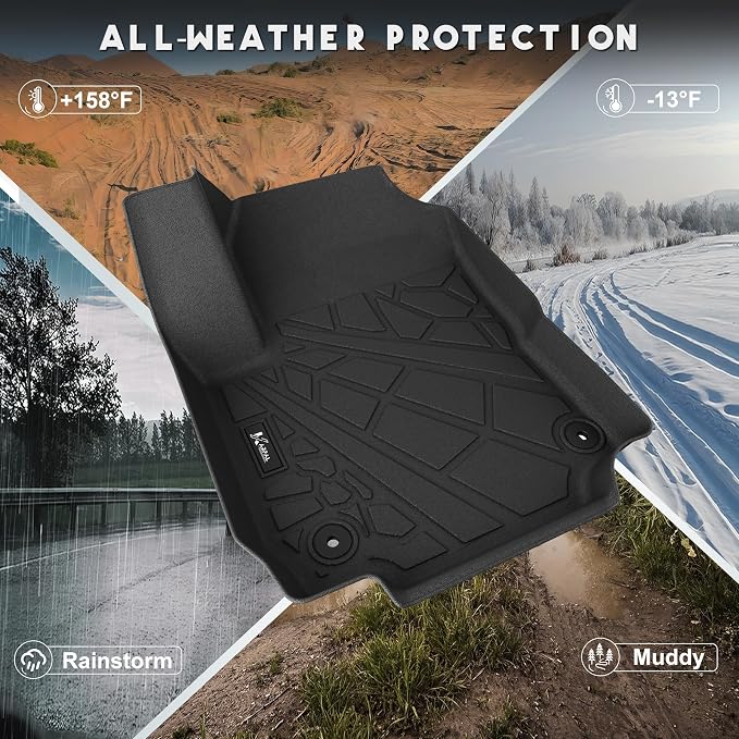 KARPAL Floor Mats Set for 2018-2024 Chevy Equinox(Not for EV)/GMC Terrain | All-Weather TPE Custom Fit Anti-slip Floor Liners & Cargo Liner, Equinox / Terrain Accessories Car Mats