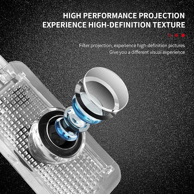 2 Pcs Non-Fading MB Door Light Logo, Projector Welcome Lamp Door Light Puddle lights Kit Compatible with Accessories X164 W164 W251 R300 R320 R350 R400 R500 R63 (R Class, W251 2007–2017)