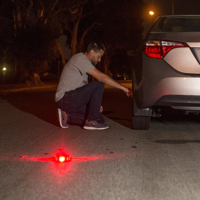 Wagan EL4340 FRED PRO Flashing Roadside Emergency Disc LED Flare 6 Flash Modes for Roadside Security, Warning Flashing with Magnet and Hook for Vehicles and Boats