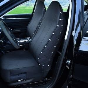 TIROL Waterproof Front Seat Covers High Back Seat Cover Bucket Seat Covers with Multi-Pockets for Semi Truck Cars Van SUV Pickup (2PCS)