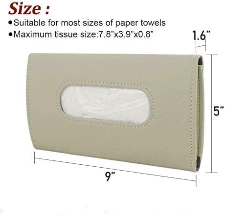 Car Tissues Holder for Cars, Visor Tissue Holder, Tissue Box, Cars Disposable Masks Holder, Mask Dispenser for Car (Beige)