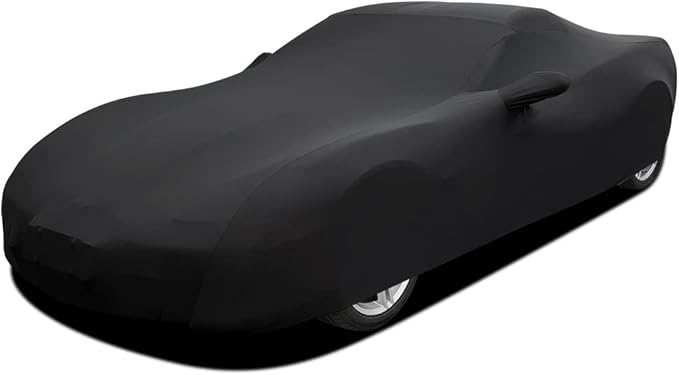 WinPower Indoor Sports Car Cover 163-181 inches Stretch Dustproof Protection Full Car Cover for Underground Garage, Car Show, Black