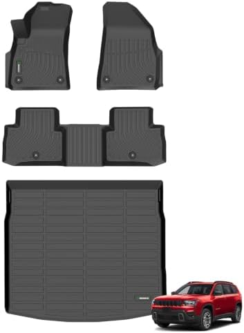 ANBINGO® Floor Mats & Cargo Liner for 2026 Jeep Cherokee Hybrid (Not for Grand Cherokee) TPE Car Mats All Weather TPE Floor Liners, Full Set