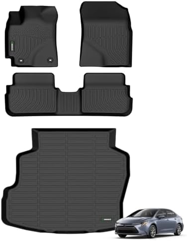 ANBINGO®Fit for Toyota Corolla Floor Mats 2009-2013 All Weather Mats for Toyota Corolla TPE Car Mat Rugs for Corolla Rubber Trunk Carpet for Corolla Automotive Accessories
