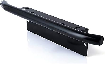 SKYWORLD 22.8 inch Bull Bar Aluminum Alloy Front Bumper License Plate Mount Bracket Holder for Daytime Running Light Offroad LED Light Bar, Black