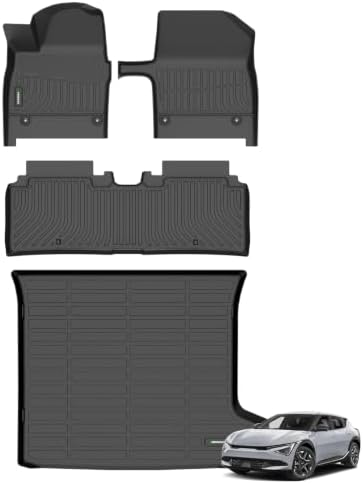 ANBINGO® Floor Mats & Cargo Liner for Kia EV6 2025 2026, TPE Car Mats All Weather Custom for EV6 TPE Floor Liners, Full Set