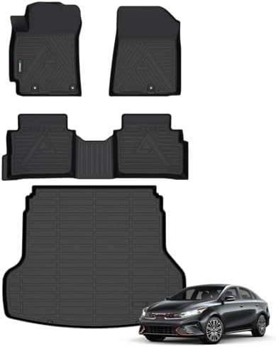 ANBINGO® Floor Mats & Cargo Liner for Kia Forte 2019-2024, Custom for Forte S/EX/FE/LX/LXS/GT/GT-Line, 3D All Weather Car Floor Liners for Forte, Full Set