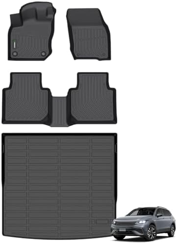 ANBINGO®Fit for Volkswagen Tiguan Floor Mats 2025 2026 All Weather Mat for Volkswagen Tiguan TPE Car Mat Rugs for VW Tiguan Rubber Trunk Carpet for Tiguan Full Set Floor Liners Accessories