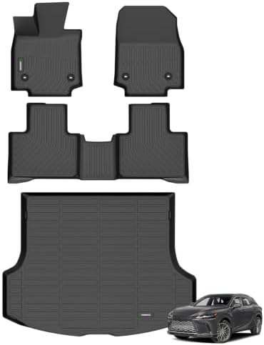 ANBINGO® Floor Mats & Cargo Liner for Lexus RX/RX350/RX350h/RX500h 2023 2024 2025 2026, (Not fit Lexus RX450h+ PHEV) TPE Car Mats All Weather TPE Floor Liners, Full Set