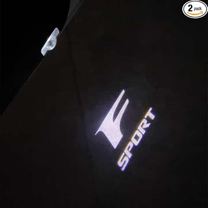 F LED F Sport Car Door Puddle Lights, Welcome Light ForLexus IS/ES/LS/GS/GX/LX/RX/RC/UX200 Easy Plug & Play (2X White)