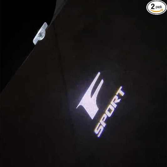 F LED F Sport Car Door Puddle Lights, Welcome Light ForLexus IS/ES/LS/GS/GX/LX/RX/RC/UX200 Easy Plug & Play (2X White)