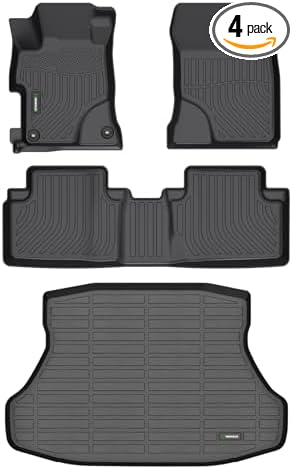 ANBINGO®Car Floor Mats & Cargo Liner Fit for Honda Civic 2012-2015(Not Coupe) All Weather Floor Mats Set Custom for Honda Civic Full Set Floor Liners for Civic Accessories Black