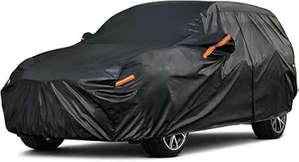 Kayme 10 Layers Large SUV Car Cover Waterproof All Weather [See Vehicle Size Chart for Accurate Fit] Heavy Duty Full Exterior Cover Outdoor Sun Rain Snow Wind UV Protection. Size S7 (See Size Chart)