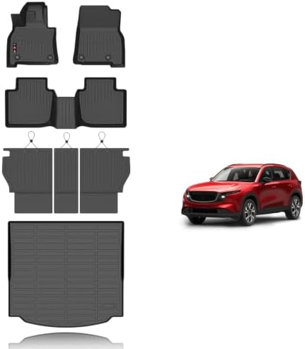 KELCSEECS® Floor Mats & Cargo Liner with Seatback Mats for Mazda CX-5 2026,All Weather Protection TPE Floor Liners Full Set Accessories Black