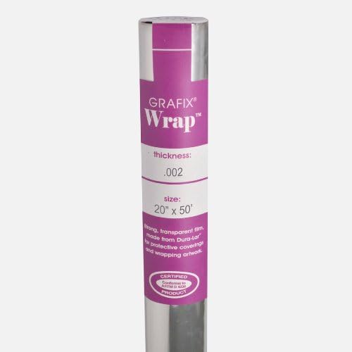 Grafix Dura-Lar 0.002" Film, Ultra Clear, Glossy 20" x50', Material, Mylar/Acetate Alternative for, Blank Stencils and Templates, Protection, Transparencies, Windows, Arts and Crafts, Roll