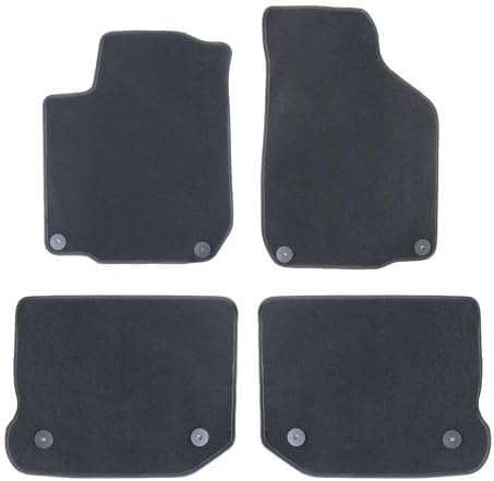 GXARTS Custom Fit Velour Carpet Floor Mats for Volkswagen New Beetle 1998-2010 | Full Set Front & Rear | All-Weather with Anti-Skid Retaining Buckle| Black VW Bug Car Floor Mat Accessories